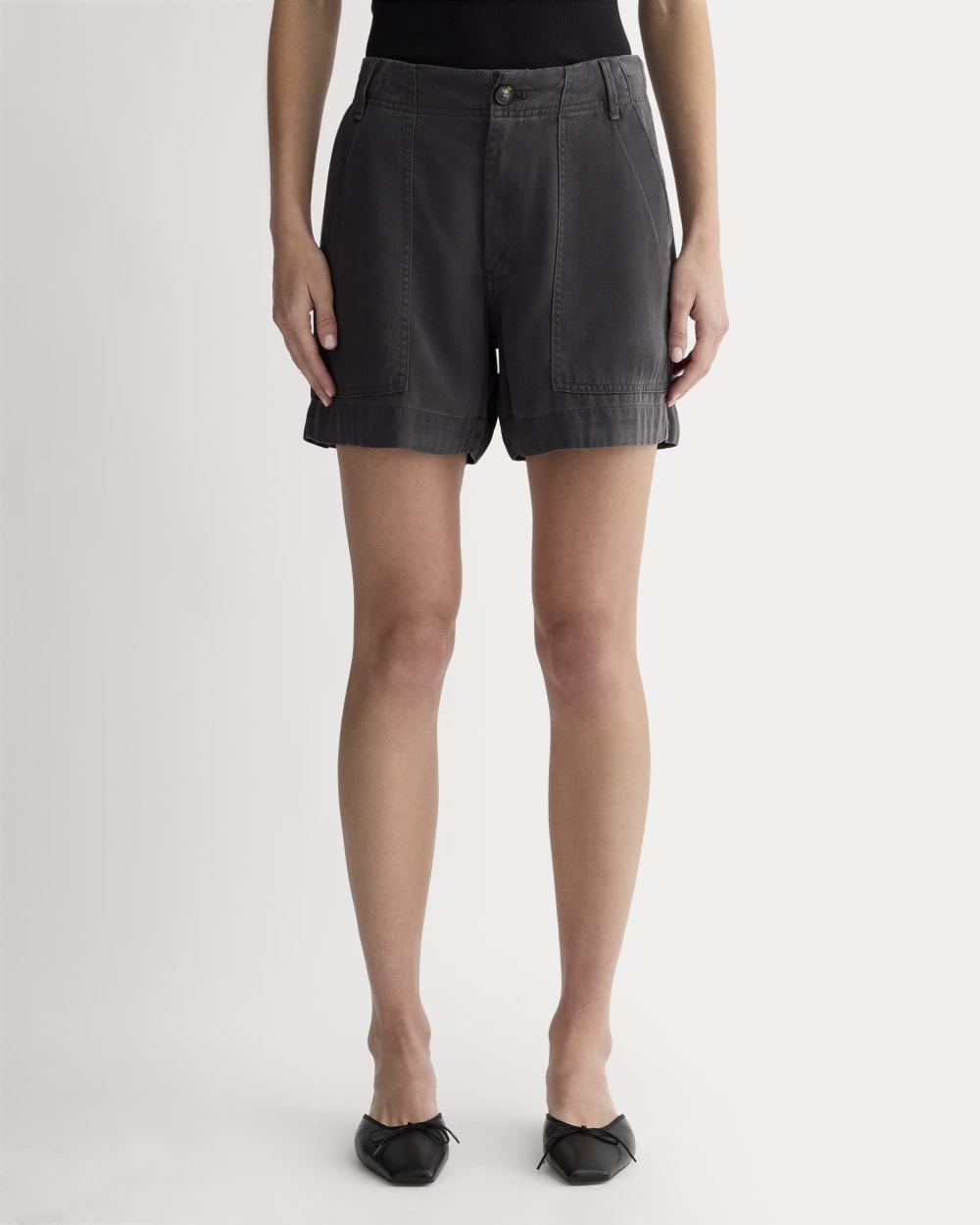 womens-tencel-darted-utility-short-graphite