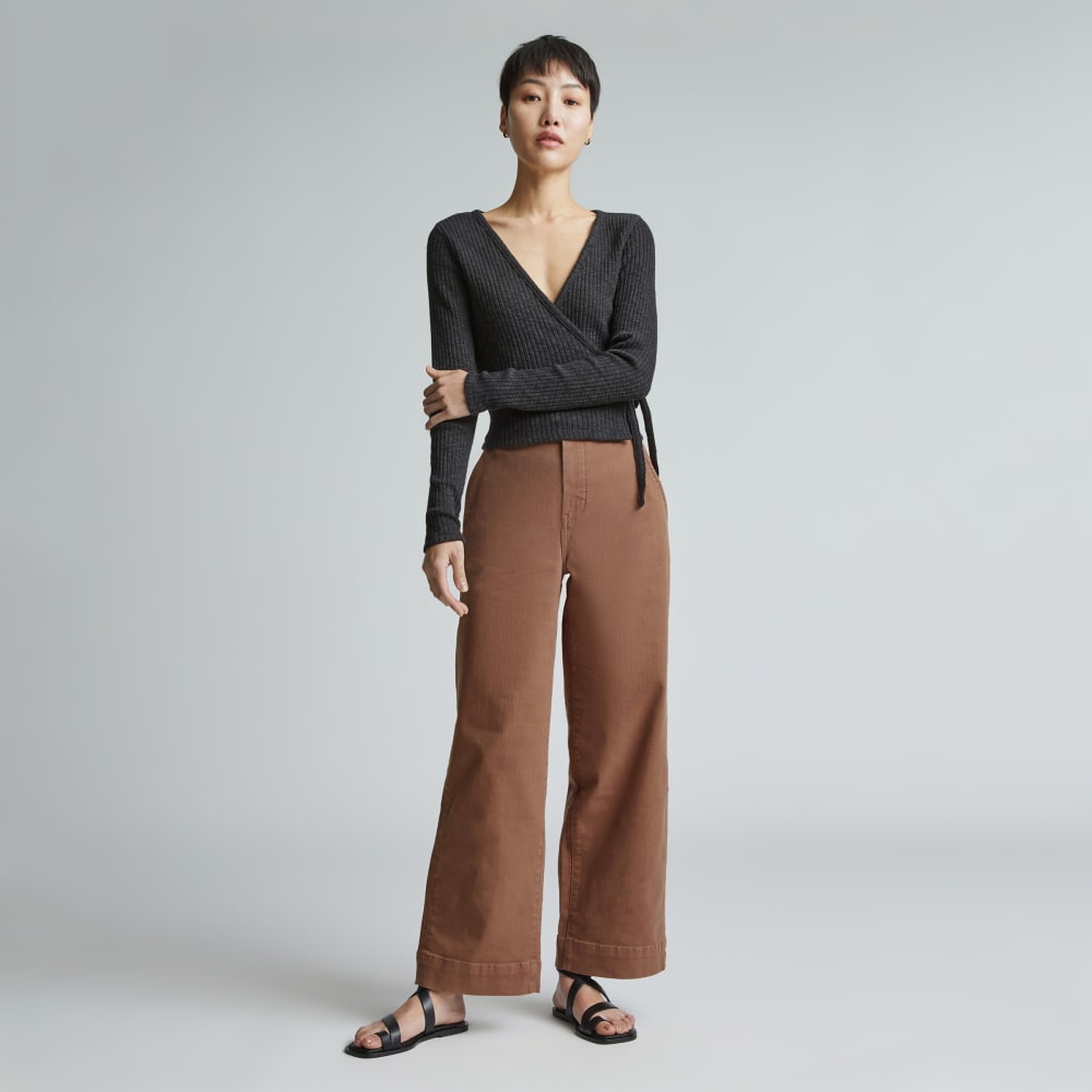 womens-twill-wide-leg-pant-cocoa-brown | primary