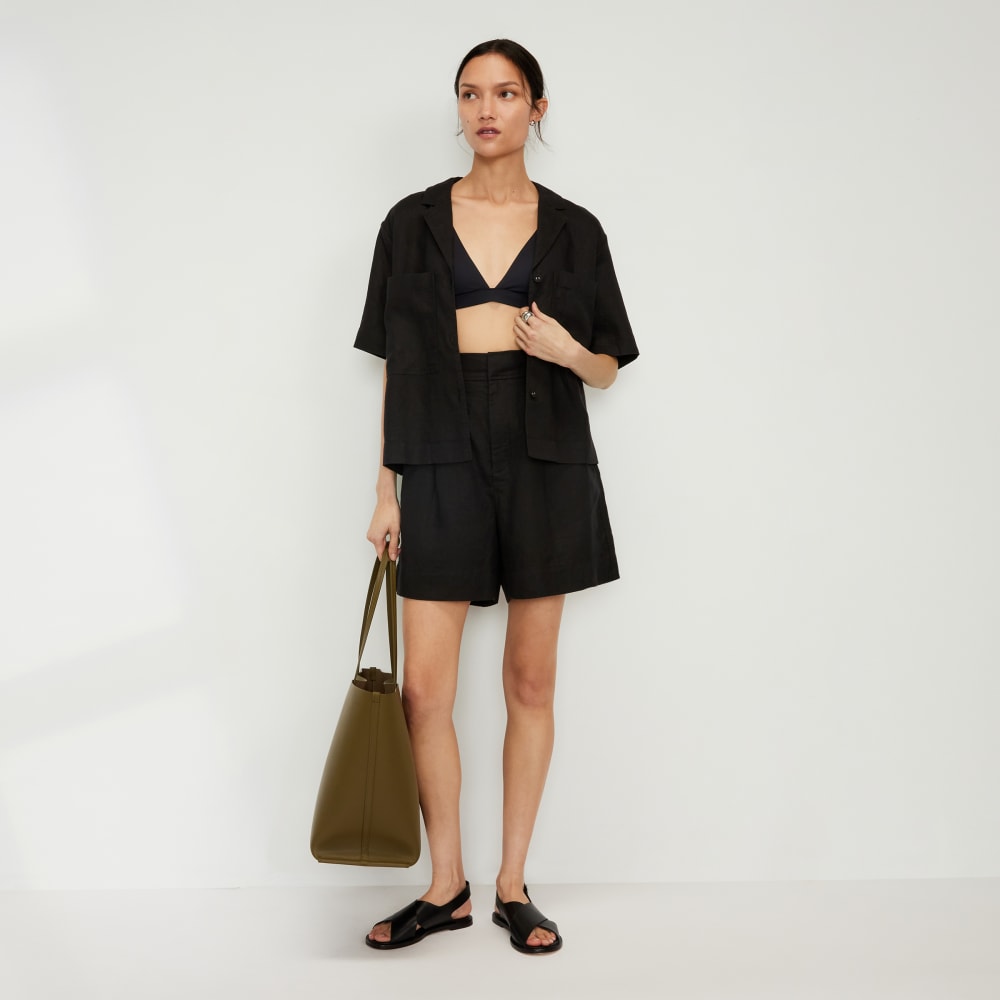 womens-linen-workwear-shirt-black | primary