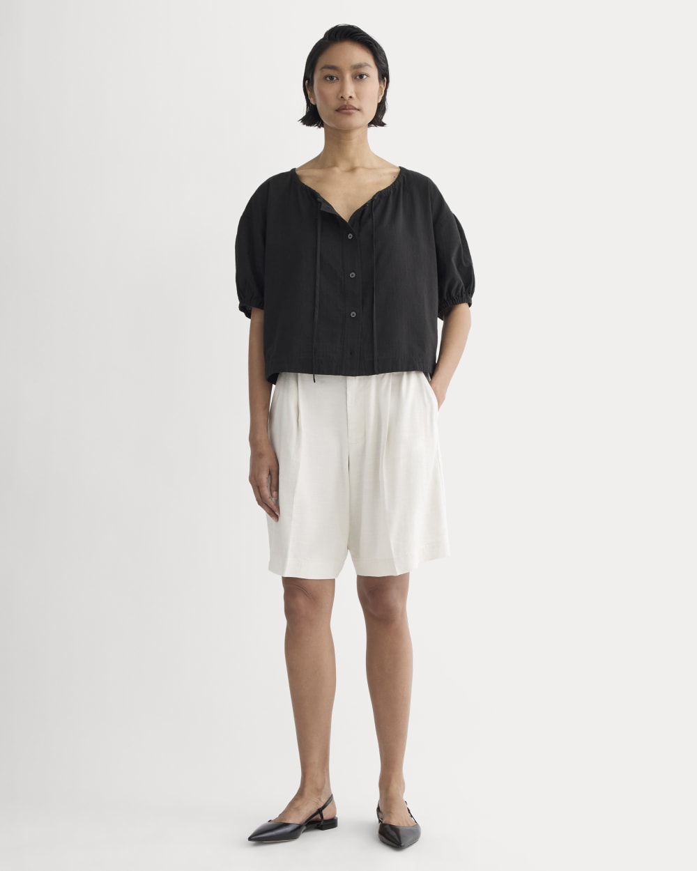womens-gauze-button-up-black