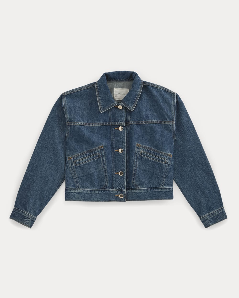 womens-cropped-trucker-jacket-in-denim-mid-indigo | flat