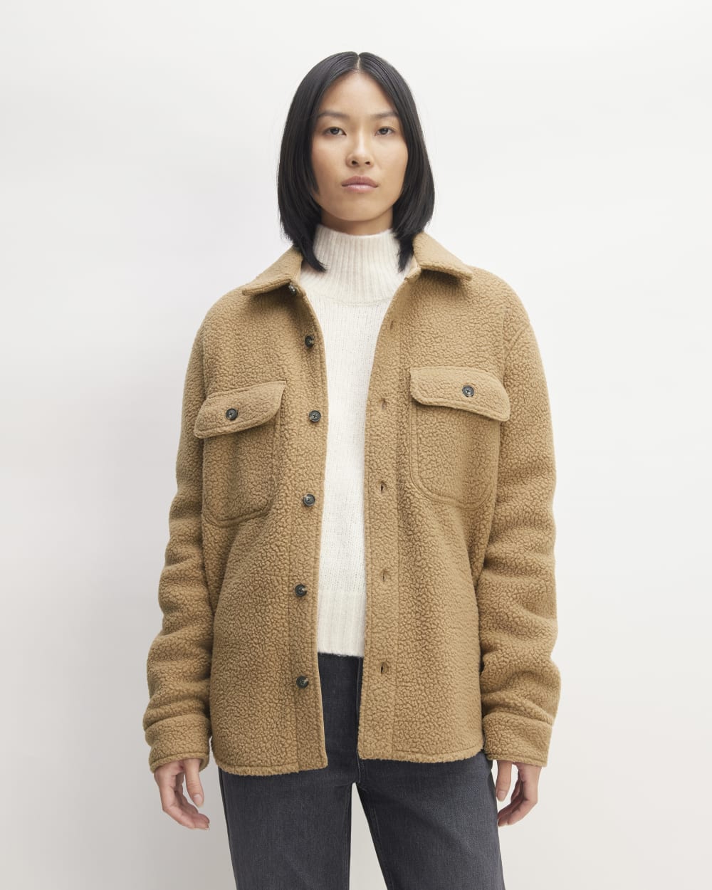 unisex-renew-fleece-everyone-overshirt-tigers-eye | primary