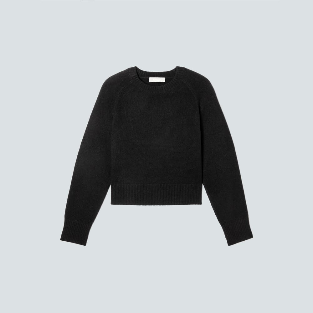 womens-recashmere-cropped-crew-sweater-black | alt