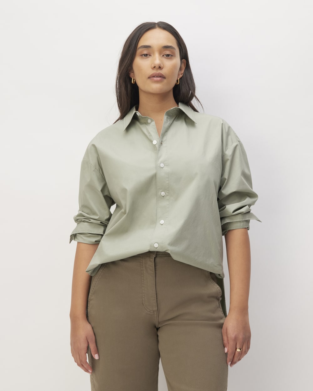 The Supima Cotton Boyfriend Shirt | Sage Green Everlane The Supima Cotton Boyfriend Shirt | Sage Green Everlane