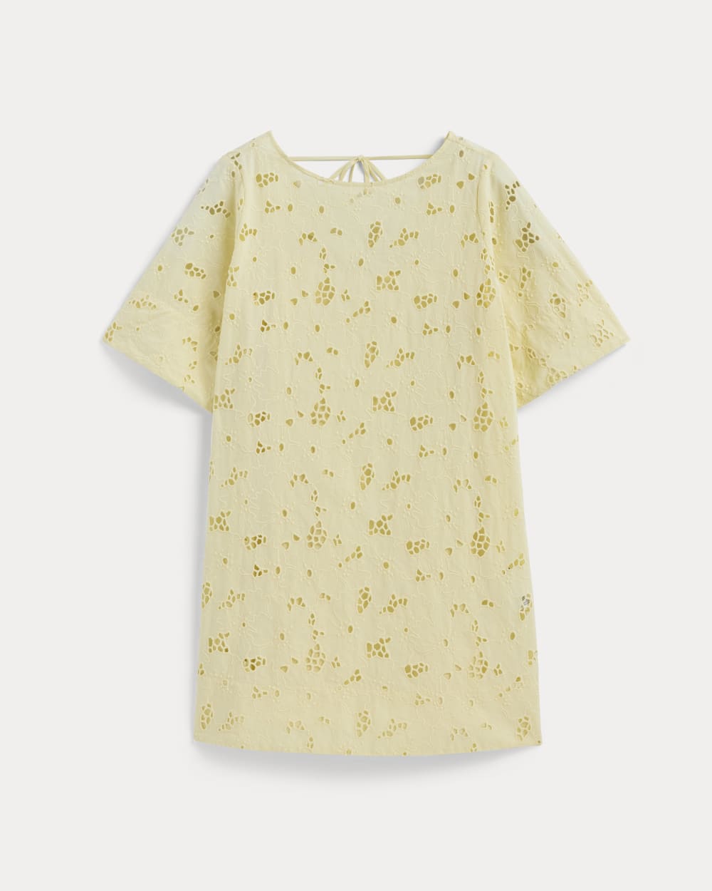 womens-eyelet-mini-shift-dress-light-yellow | alt