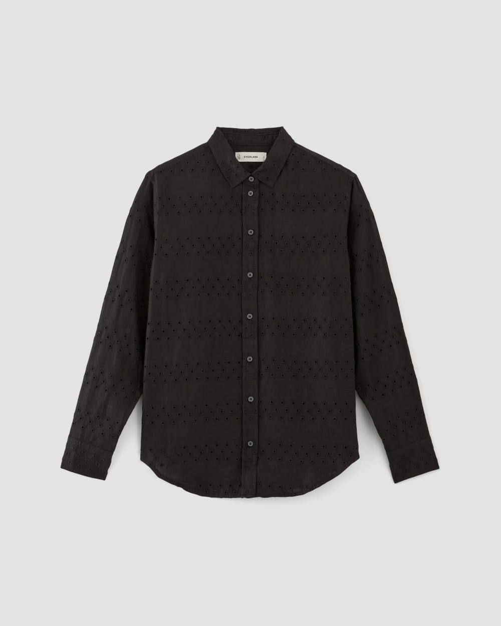 womens-linen-eyelet-relaxed-shirt-black-eyelet | alt