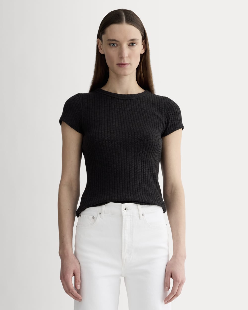 TMT 　FLORIDA CREW NECK KNIT The Cozy Rib Tee | Black – Everlane