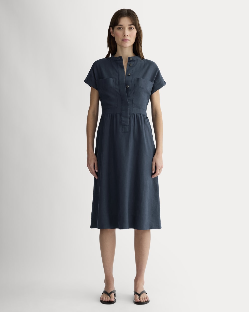 The Craft Dress in Linen | Navy Everlane The Craft Dress in Linen | Navy Everlane