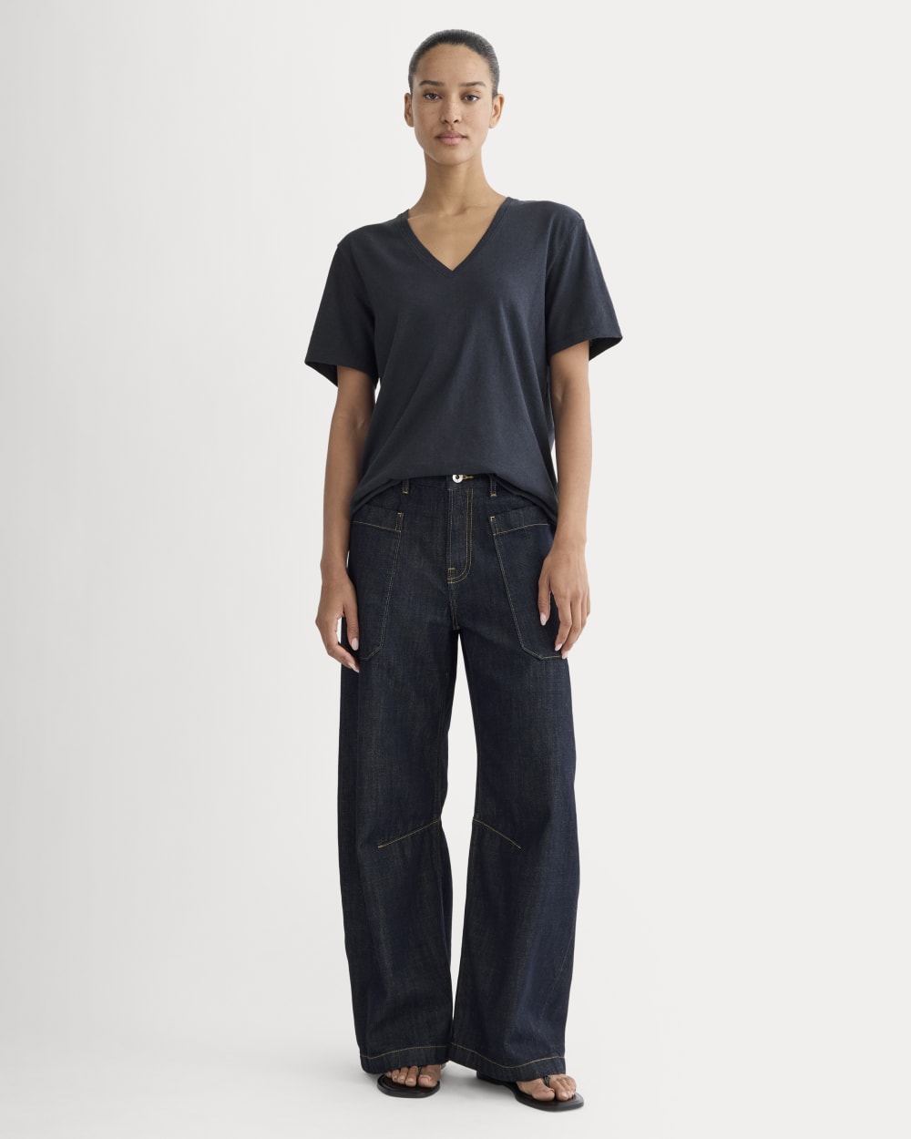 womens-slouchy-v-tee-cotton-linen-navy