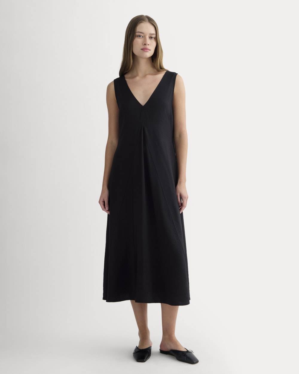 The V-Neck Dress in SoftLuxe | Black Everlane The V-Neck Dress in SoftLuxe | Black Everlane