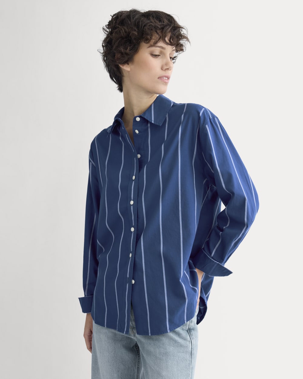 womens-everyday-shirt-in-silky-cotton-estateblue-openair-white | primary