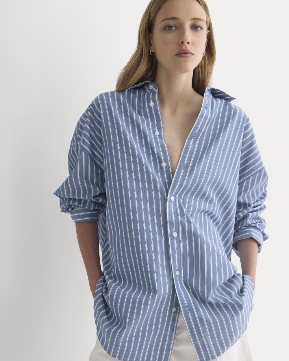 womens-back-tie-oversized-cinched-shirt-dutch-blue-bone | primary