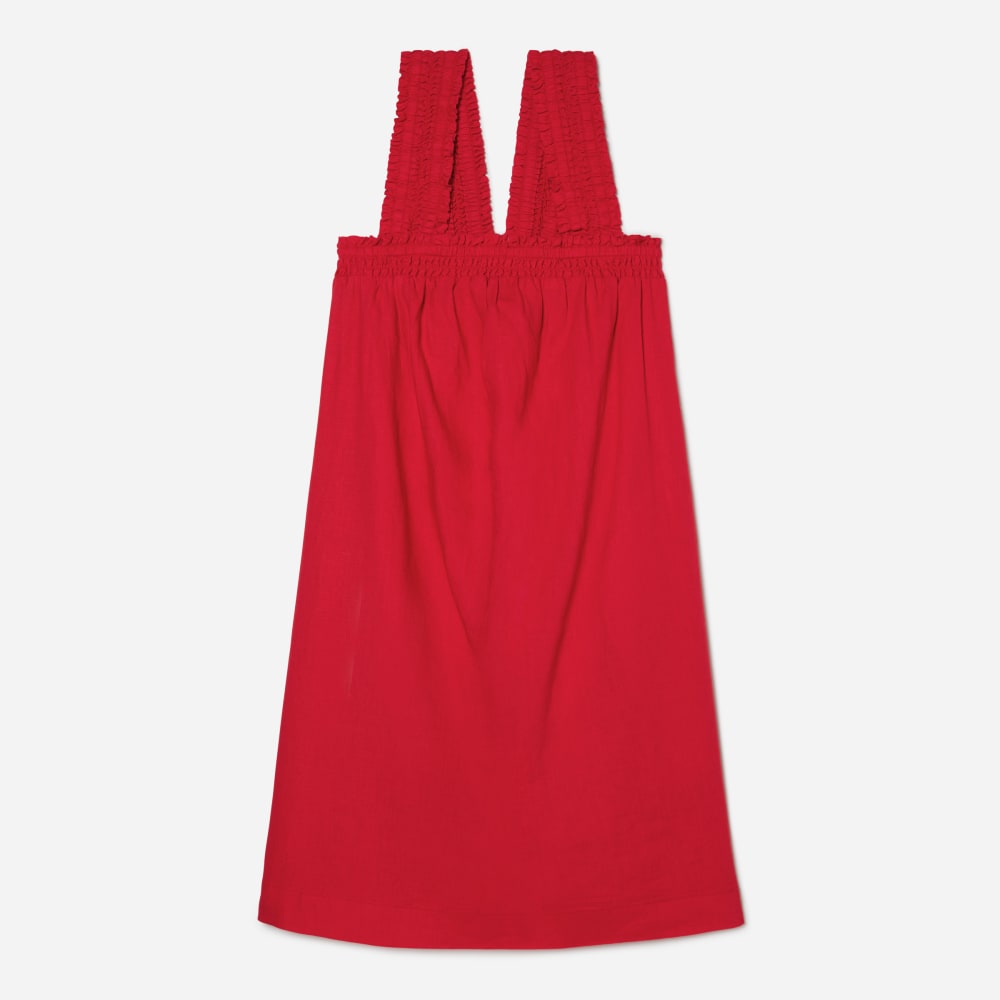 everlane smocked linen dress Everlane + The Smocked Linen Dress