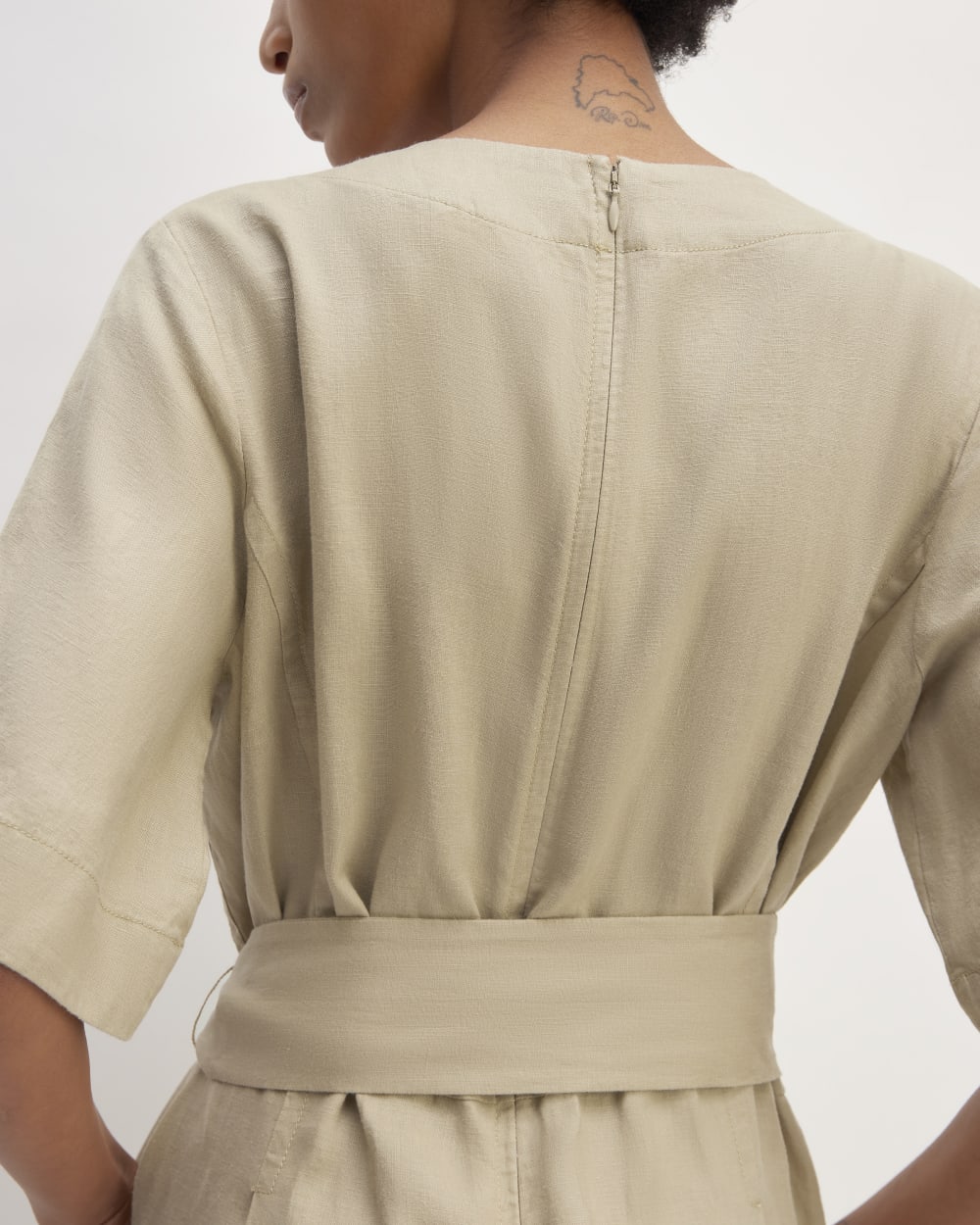 womens-linen-cross-front-jumpsuit-trench-coat-khaki