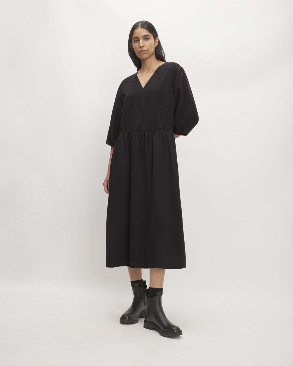 ladies tencel dress Tencel Dress slate green