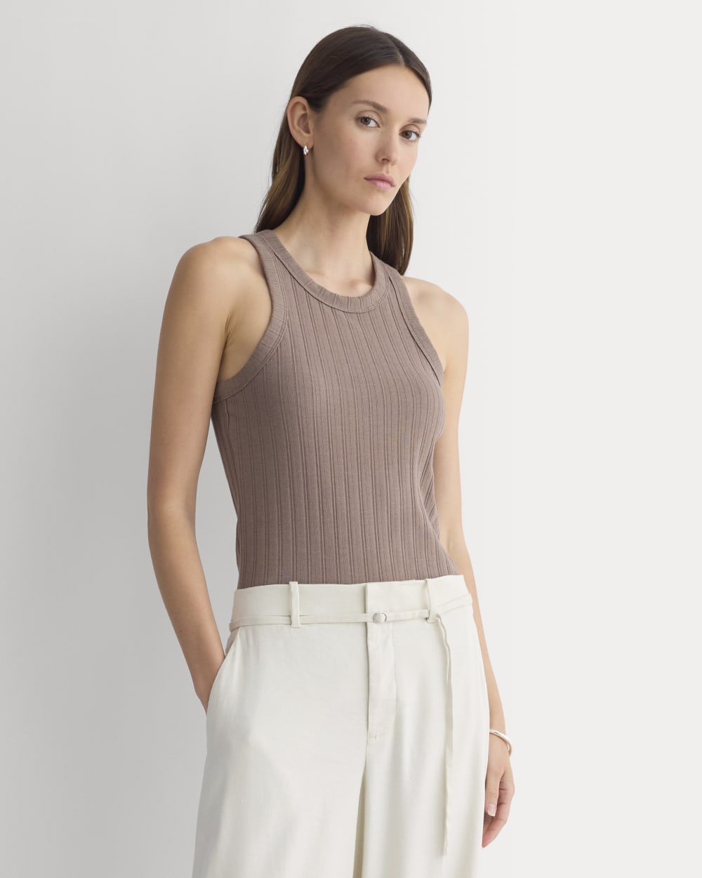 womens-racerback-tank-in-pointelle-heathered-chocolate-chip | primary