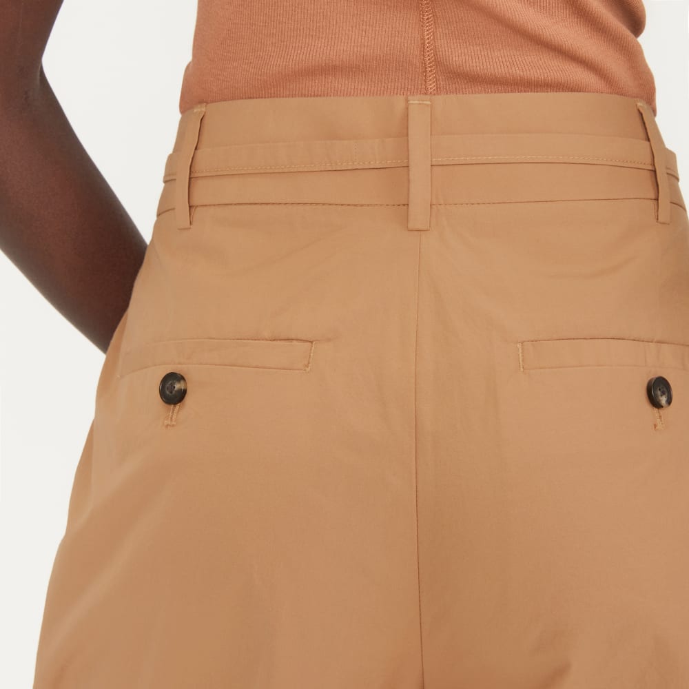 womens-poplin-pleated-taper-pant-caramel