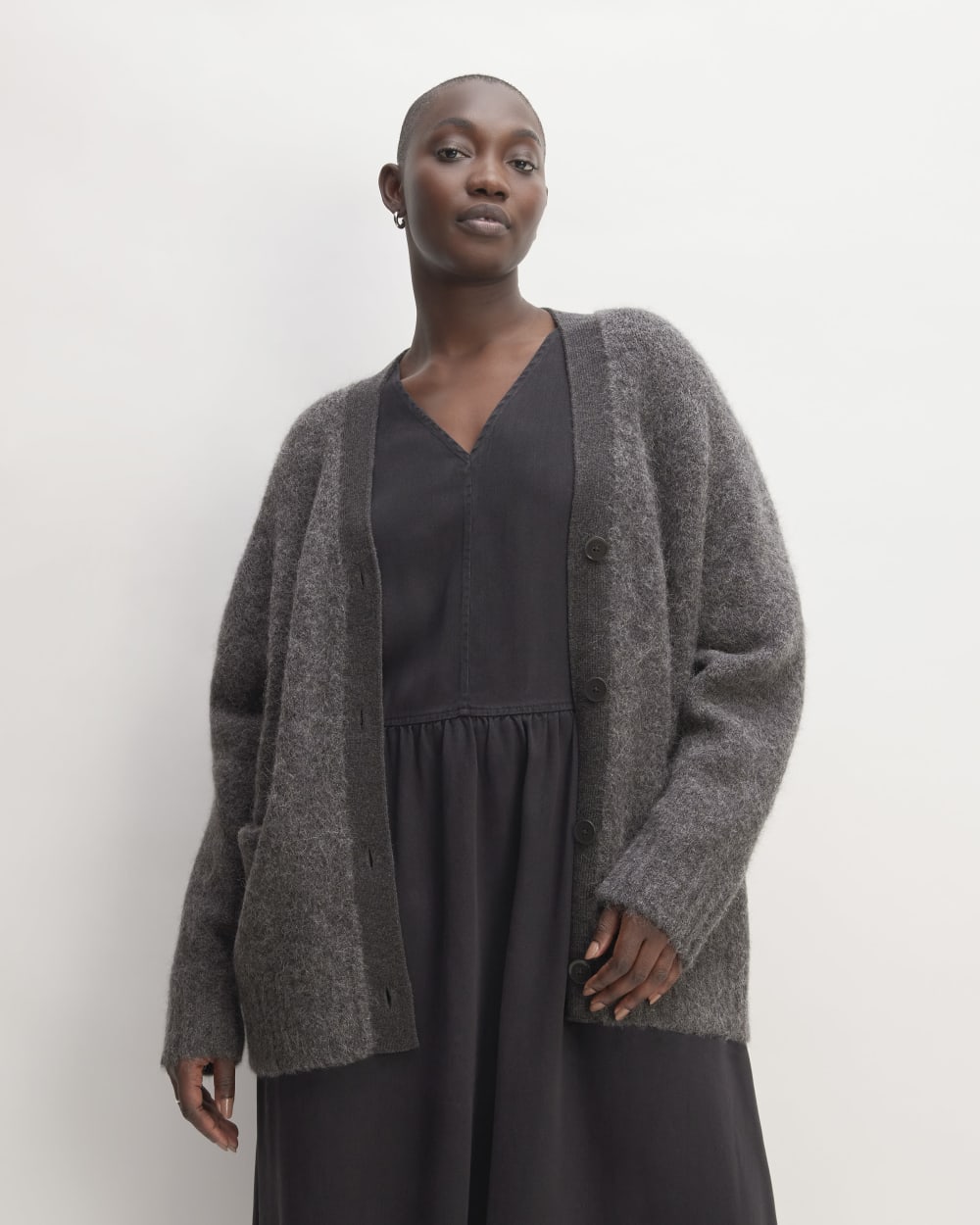 The SuperFuzz Alpaca Cardigan | Dark Charcoal – Everlane