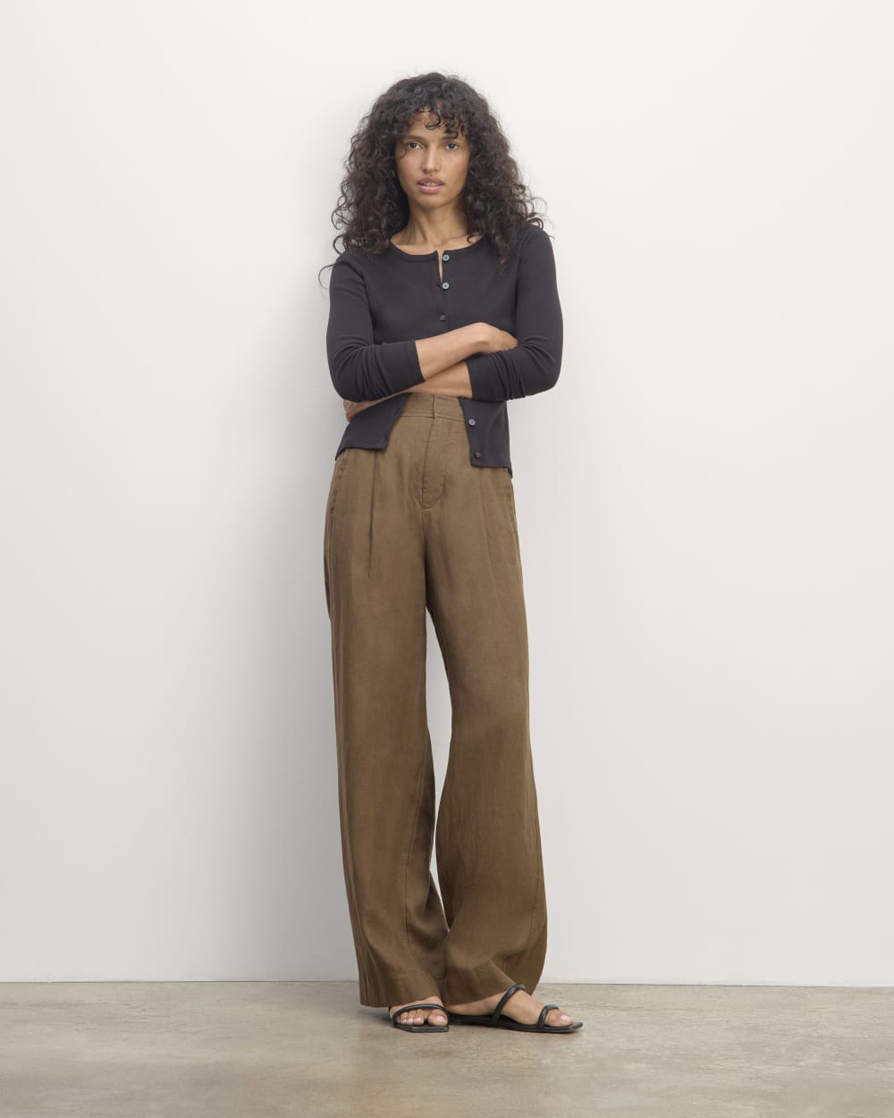 The Linen Way-High® Drape Pant | Cocoa – Everlane