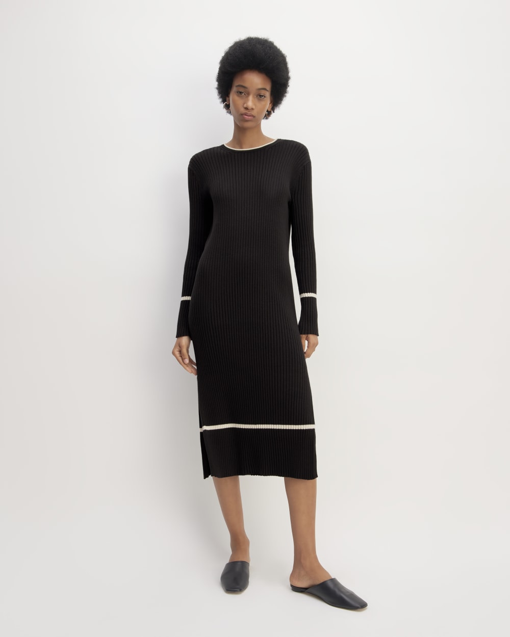 The Cotton Wide Rib Midi Dress | Black Everlane The Cotton Wide Rib Midi Dress | Black Everlane