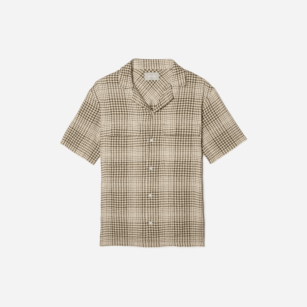mens-linen-camp-shirt-beech-parchment-grid | alt