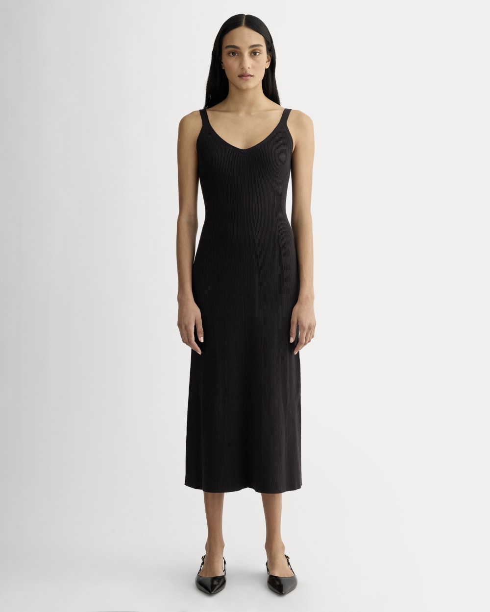 womens-fine-knit-cami-dress-black | primary