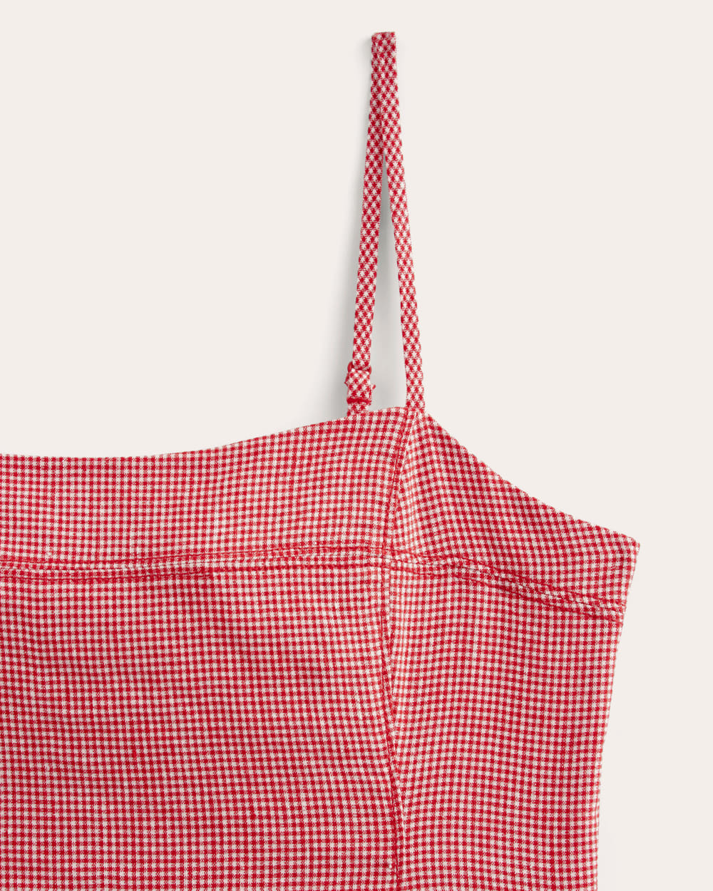 womens-seamed-top-stretch-linen-red-gingham