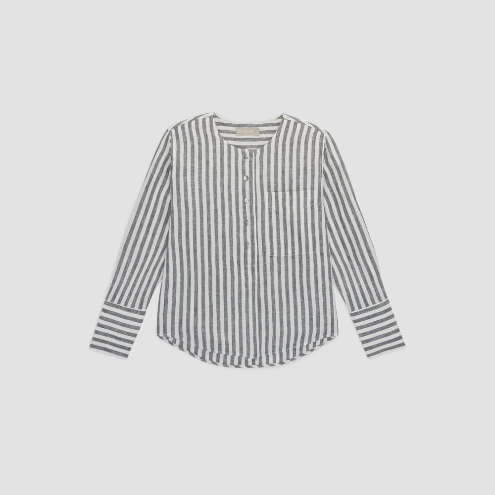 womens-linen-popover-shirt-bone-navy | alt