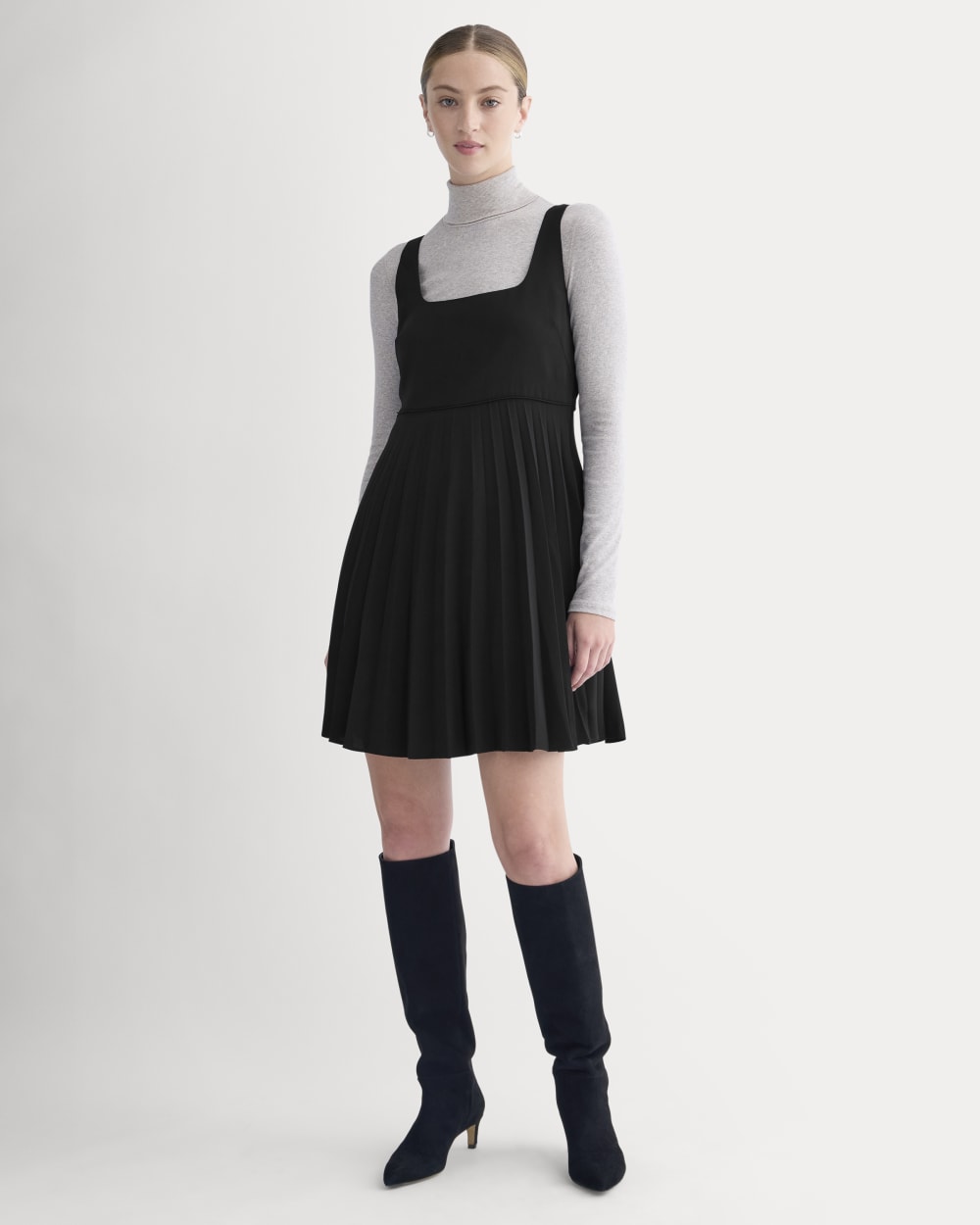 Everlane Drapey Crepe Mini Dress In Black, Size 00, Polyester Everlane Drapey Crepe Mini Dress In Black, Size 00, Polyester