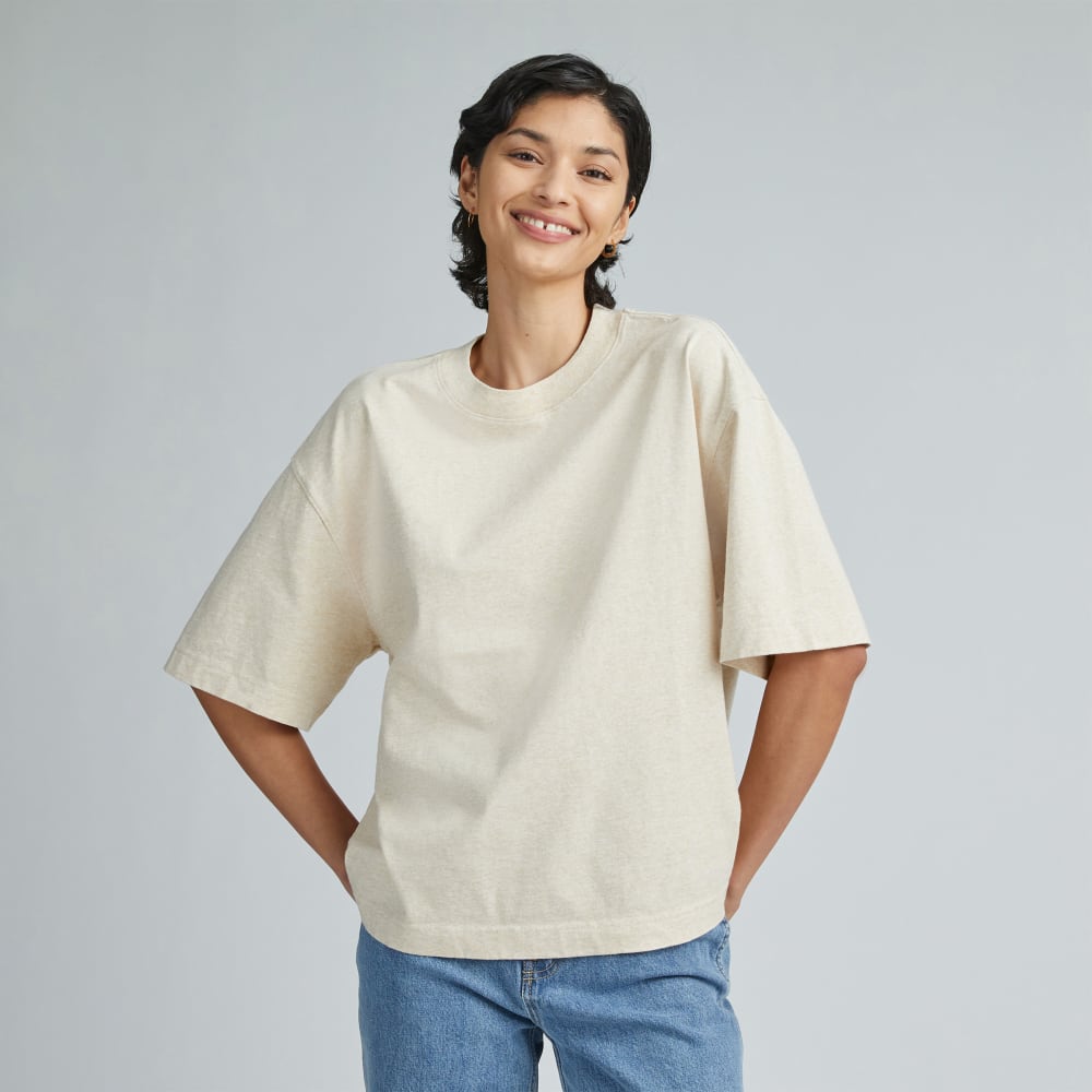 womens-premium-weight-tee-heathered-cashew | primary