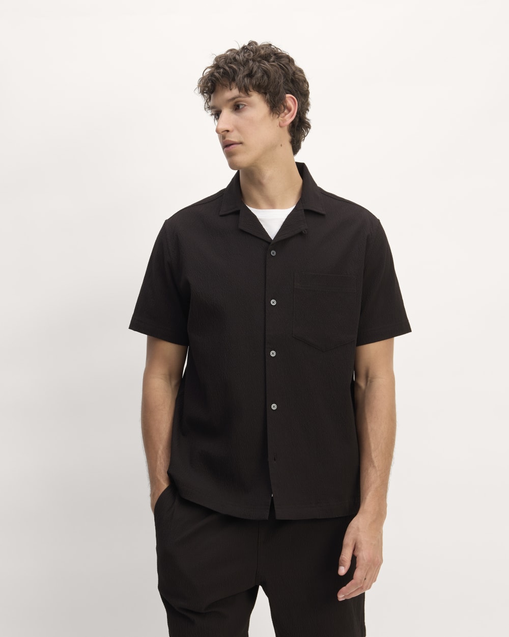 The Seersucker Short-Sleeve Shirt | Black Everlane The Seersucker Short-Sleeve Shirt | Black Everlane
