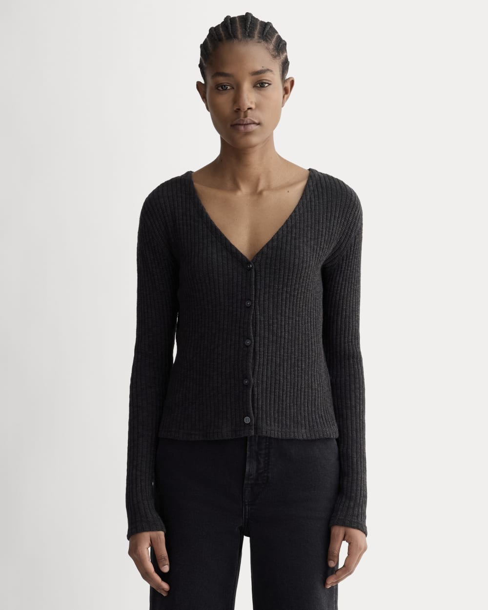 womens-rib-knit-organic-cotton-cardigan-black | primary