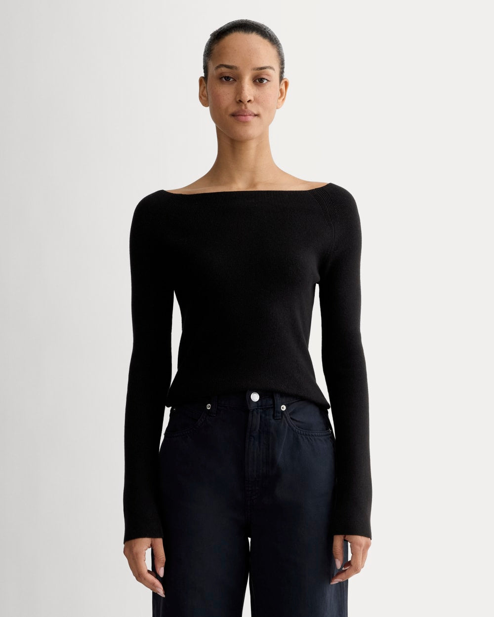 womens-knit-boatneck-top-black | primary