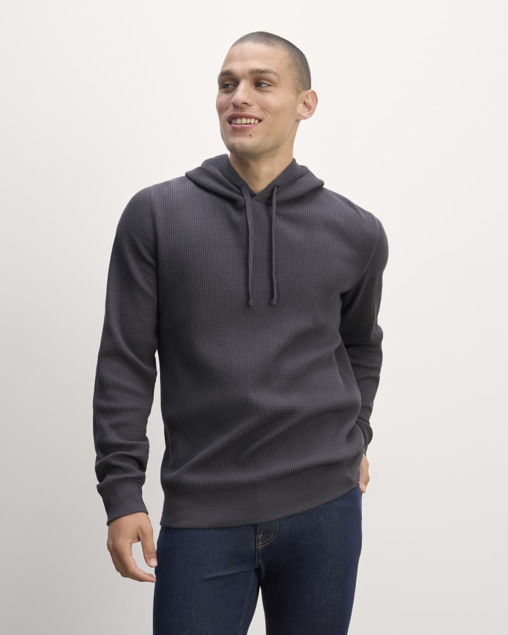 The Waffle-Knit Hoodie | Graphite – Everlane