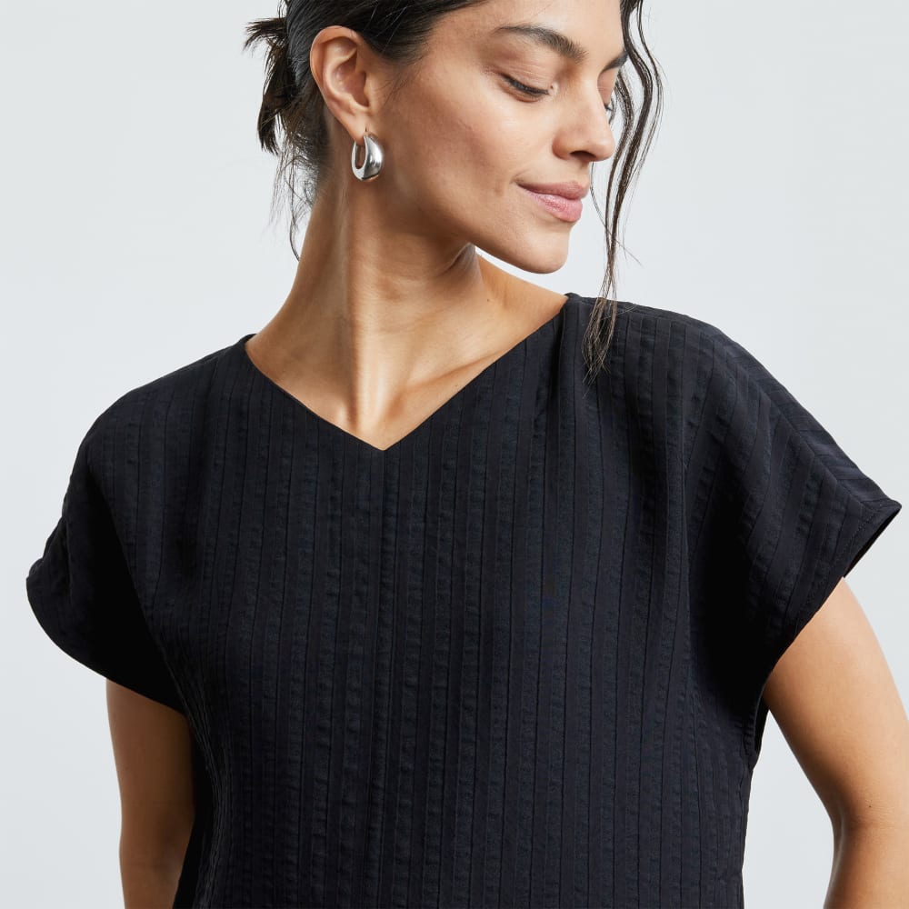 womens-city-stripe-v-neck-top-black