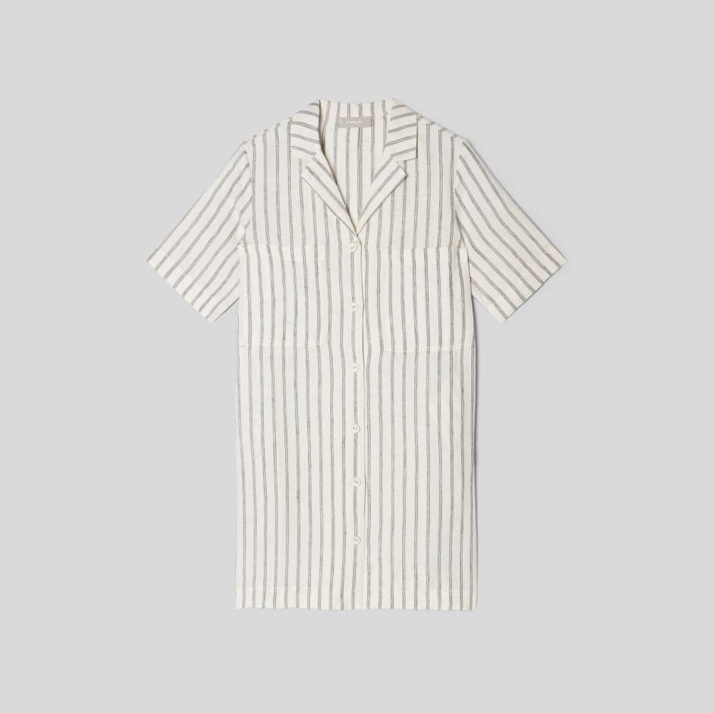 womens-linen-workwear-dress-black-canvas-tan | alt