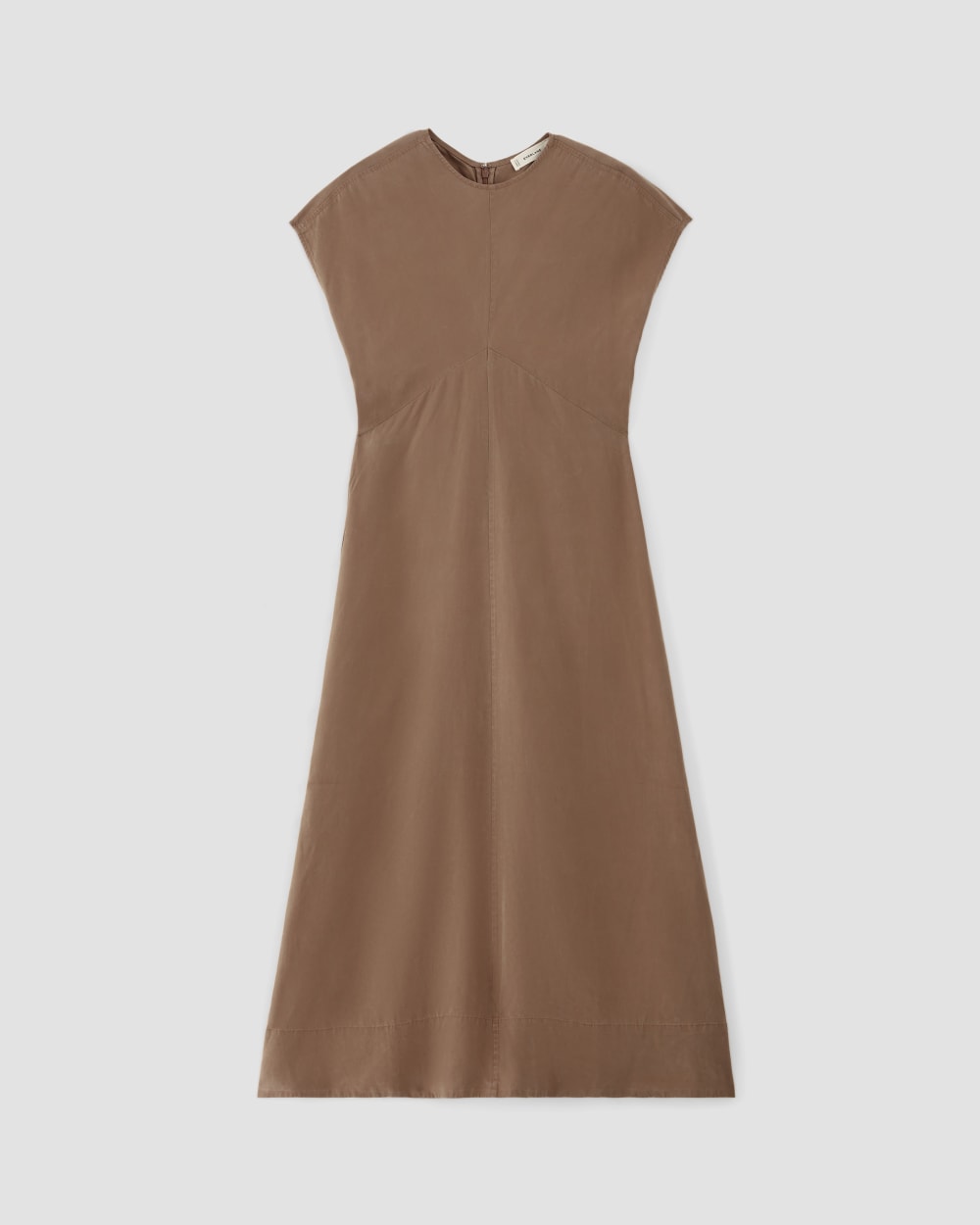 womens-tencel-short-sleeve-midi-dress-carob-brown | alt