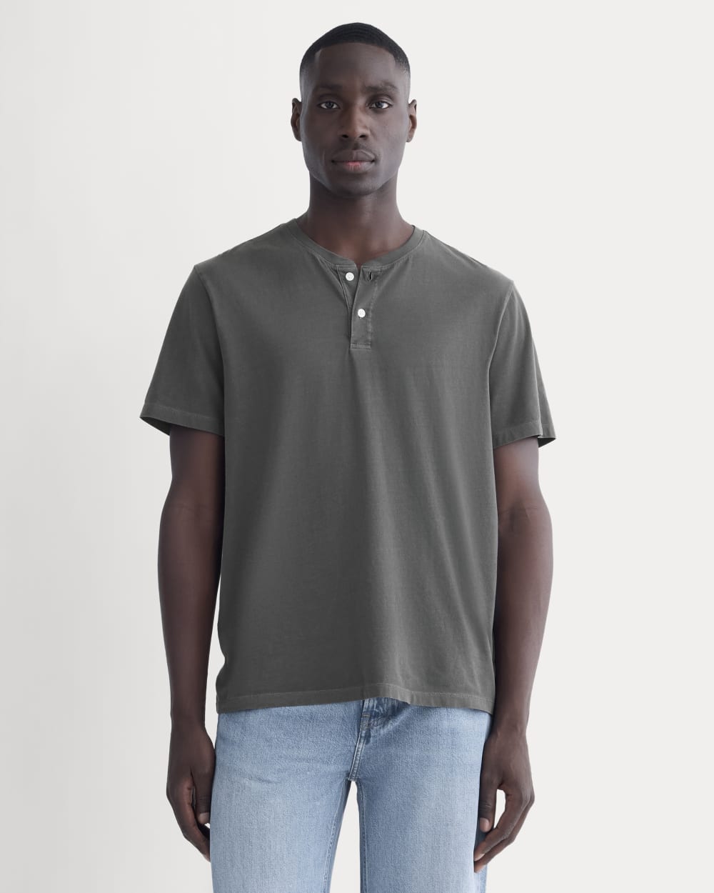 The Essential Organic Garment-Dyed Henley | Black – Everlane