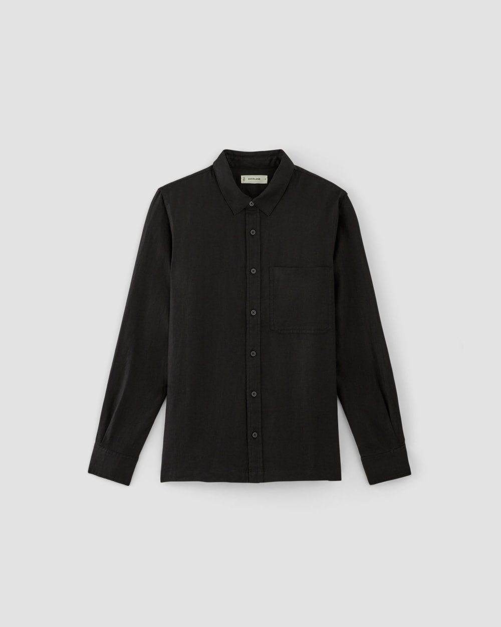 mens-linen-straight-hem-shirt-black | alt