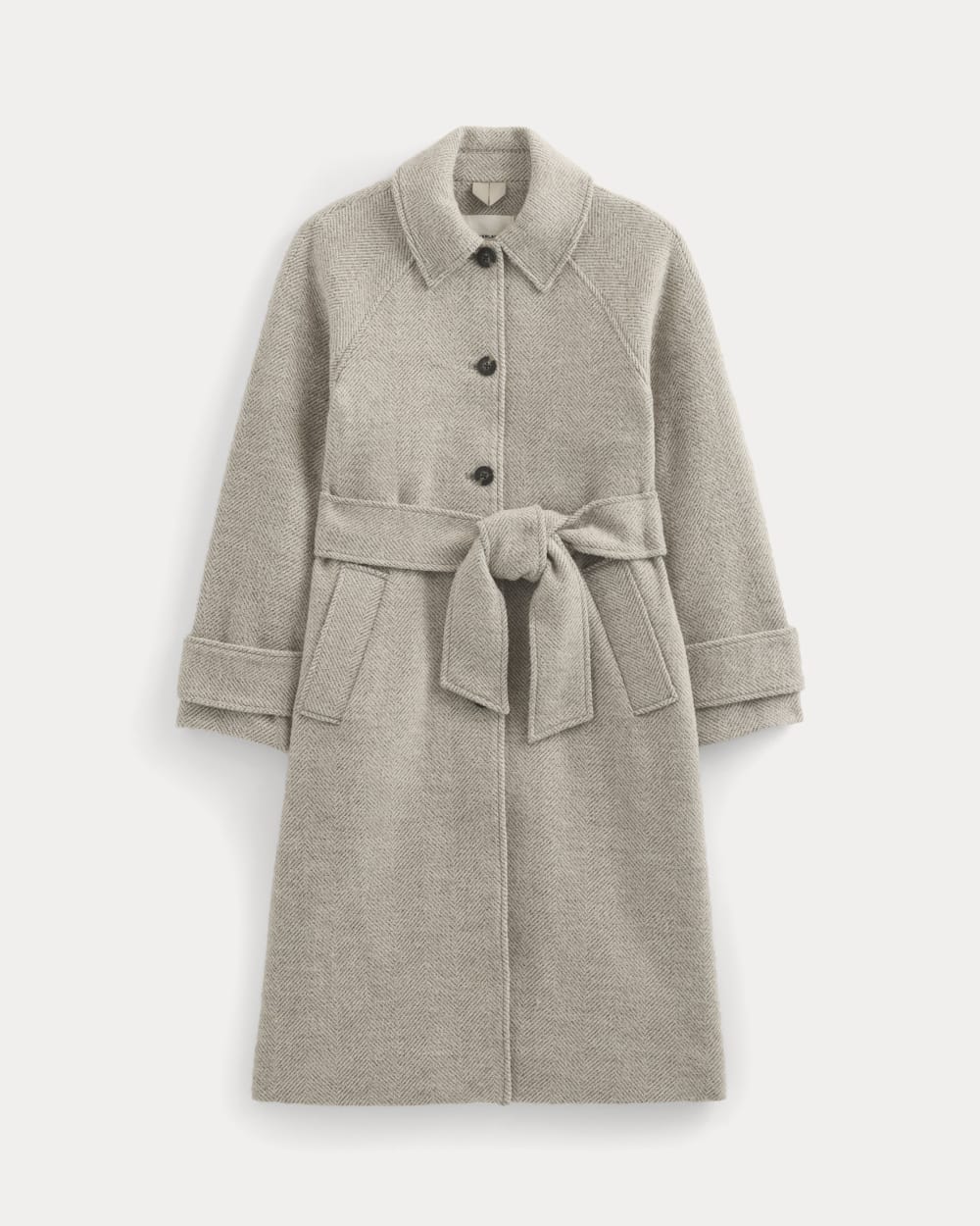 womens-italian-belted-overcoat-taupe-herringbone | alt
