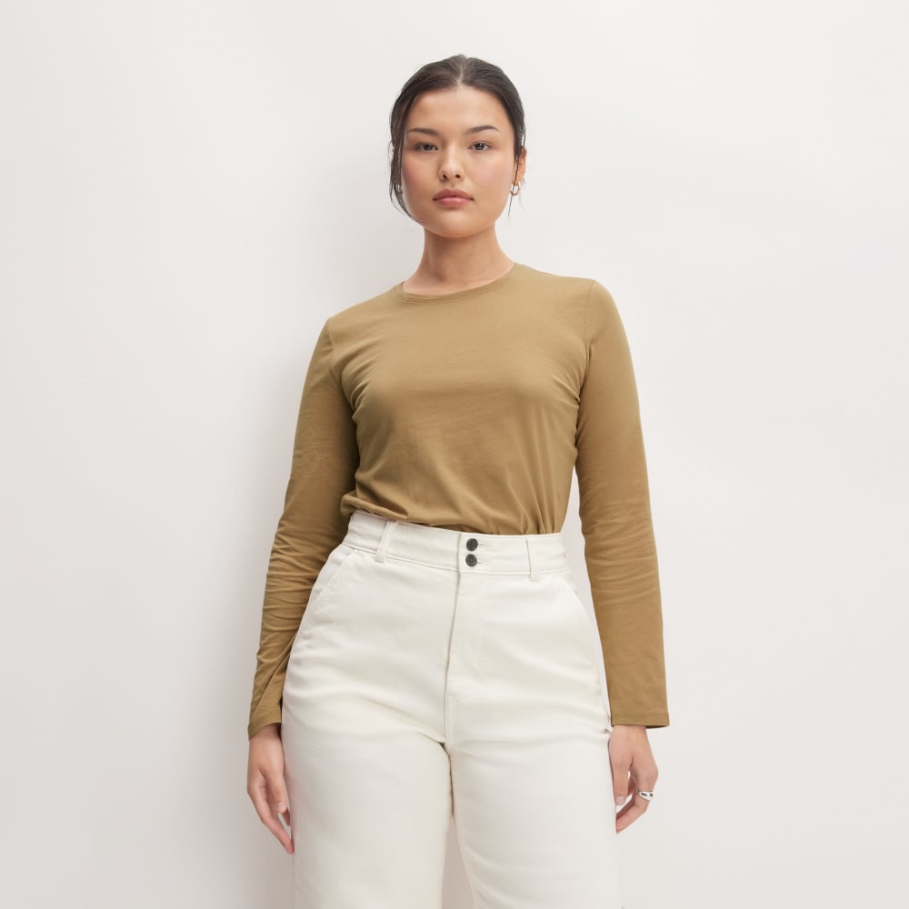 The Organic Cotton Long-Sleeve Crew | Tiger's Eye – Everlane