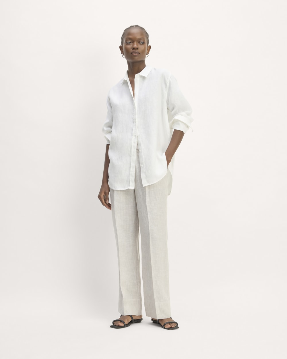 The Linen Easy Pant | Stone / White Everlane The Linen Easy Pant | Stone / White Everlane