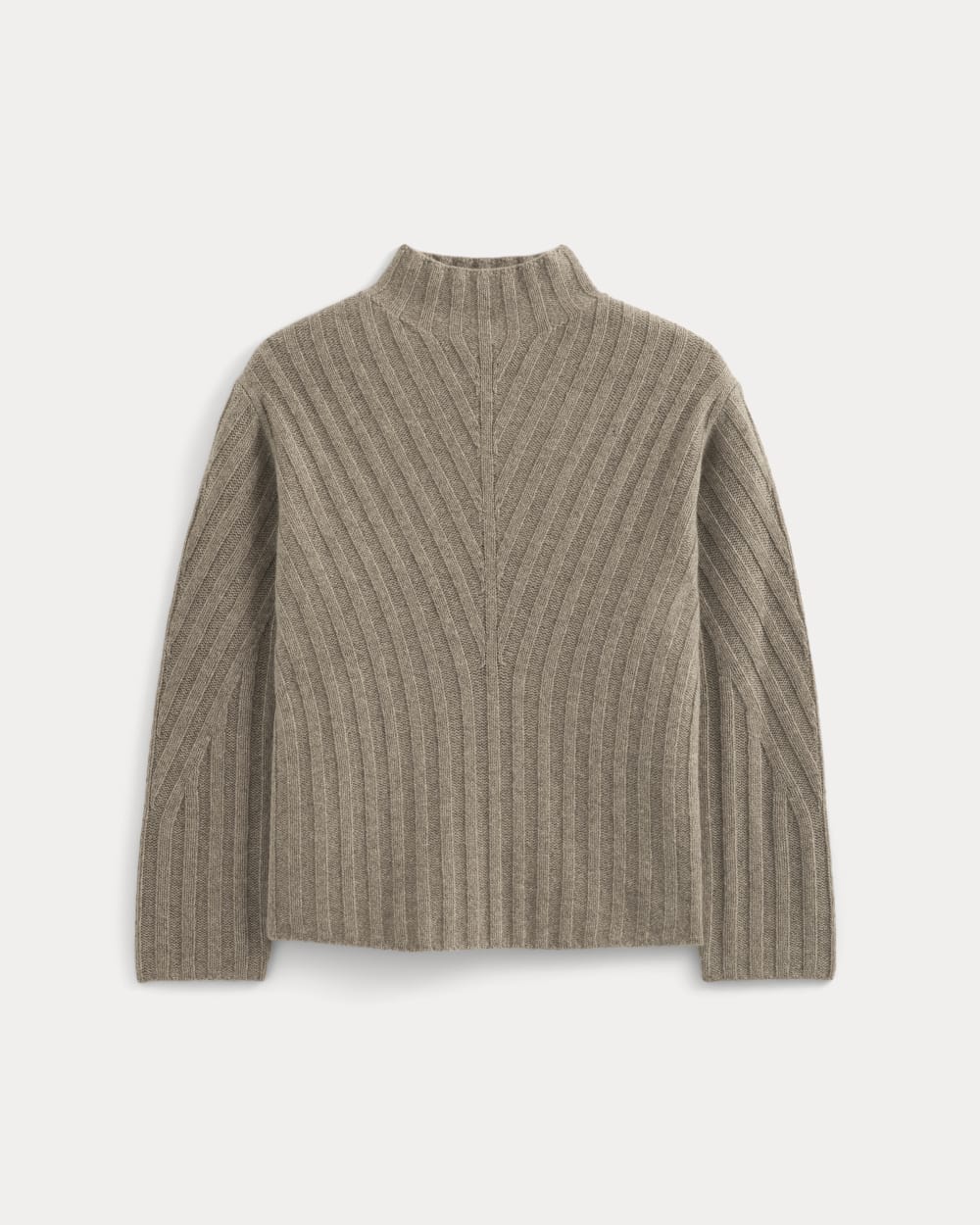 womens-funnel-neck-sweater-wool-cashmere-light-heathered-taupe | alt