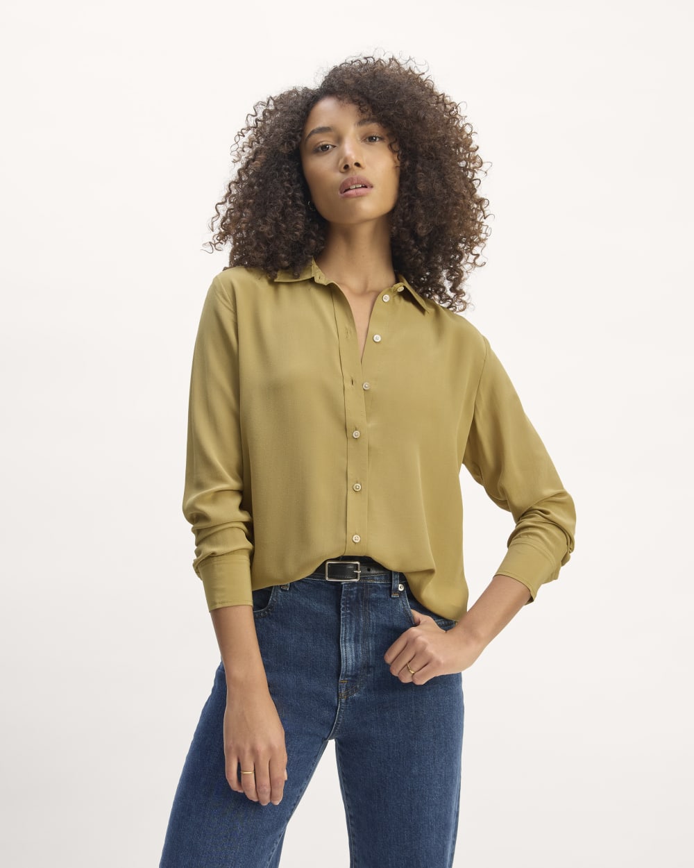 womens-clean-silk-relaxed-shirt-fennel-seed | primary