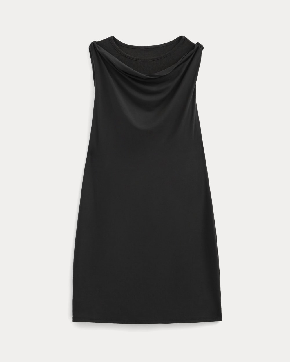 womens-cowl-neck-mini-dress-black | alt
