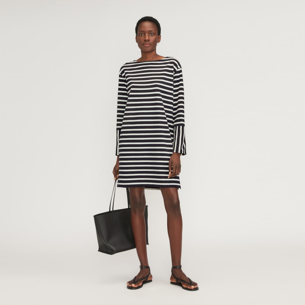 black striped t shirt dress long sleeve The Mariner Dress