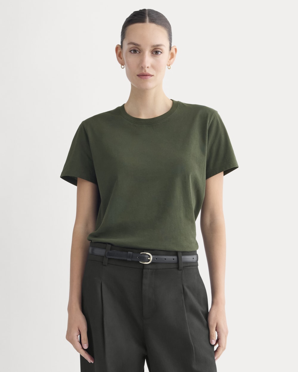 The Box-Cut Tee in Essential Cotton | Dark Green