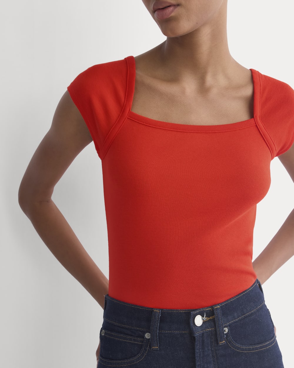 womens-retrosoft-cotton-square-neck-tee-fiery-red