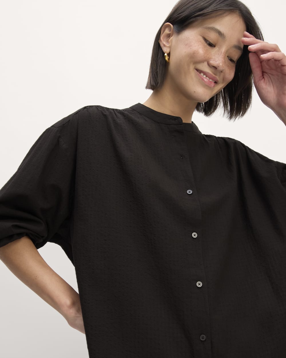 womens-gauze-oversized-shirt-black