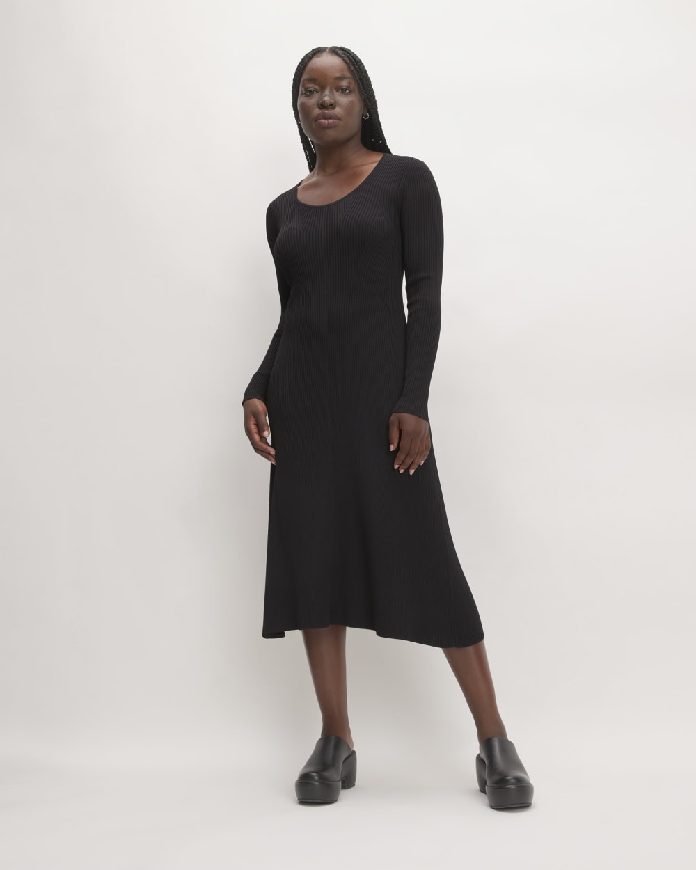 womens-ribbed-scoopneck-dress-black | primary